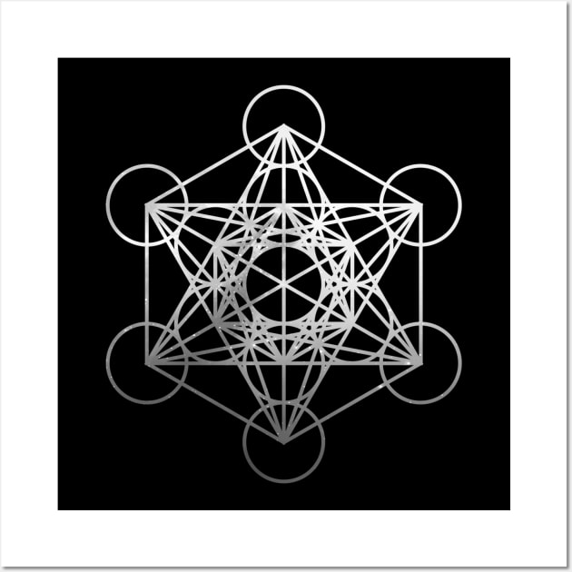 Metatron's Cube - Silver Light Wall Art by LunarLanding